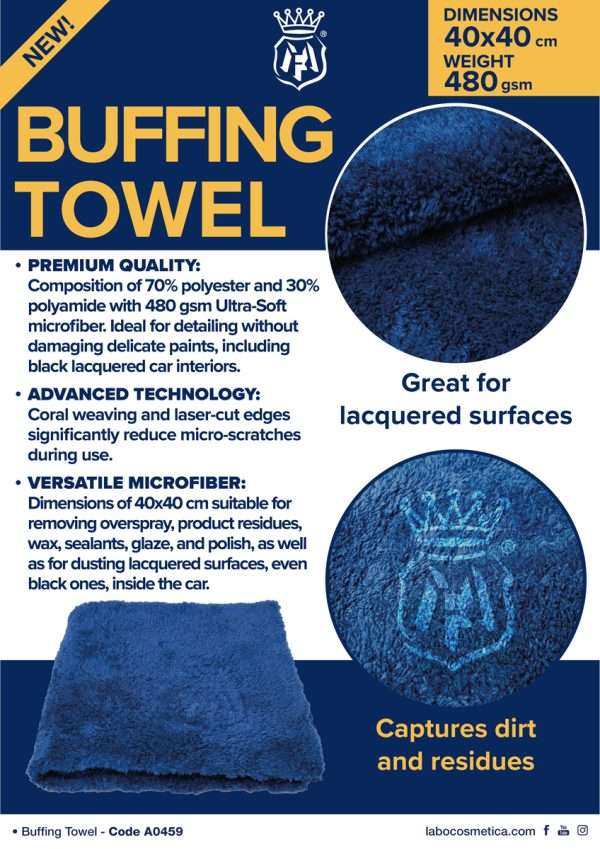 Labocosmetica BUFFING TOWEL Mikrošķiedras dvielis pulēšanai – attēls 5
