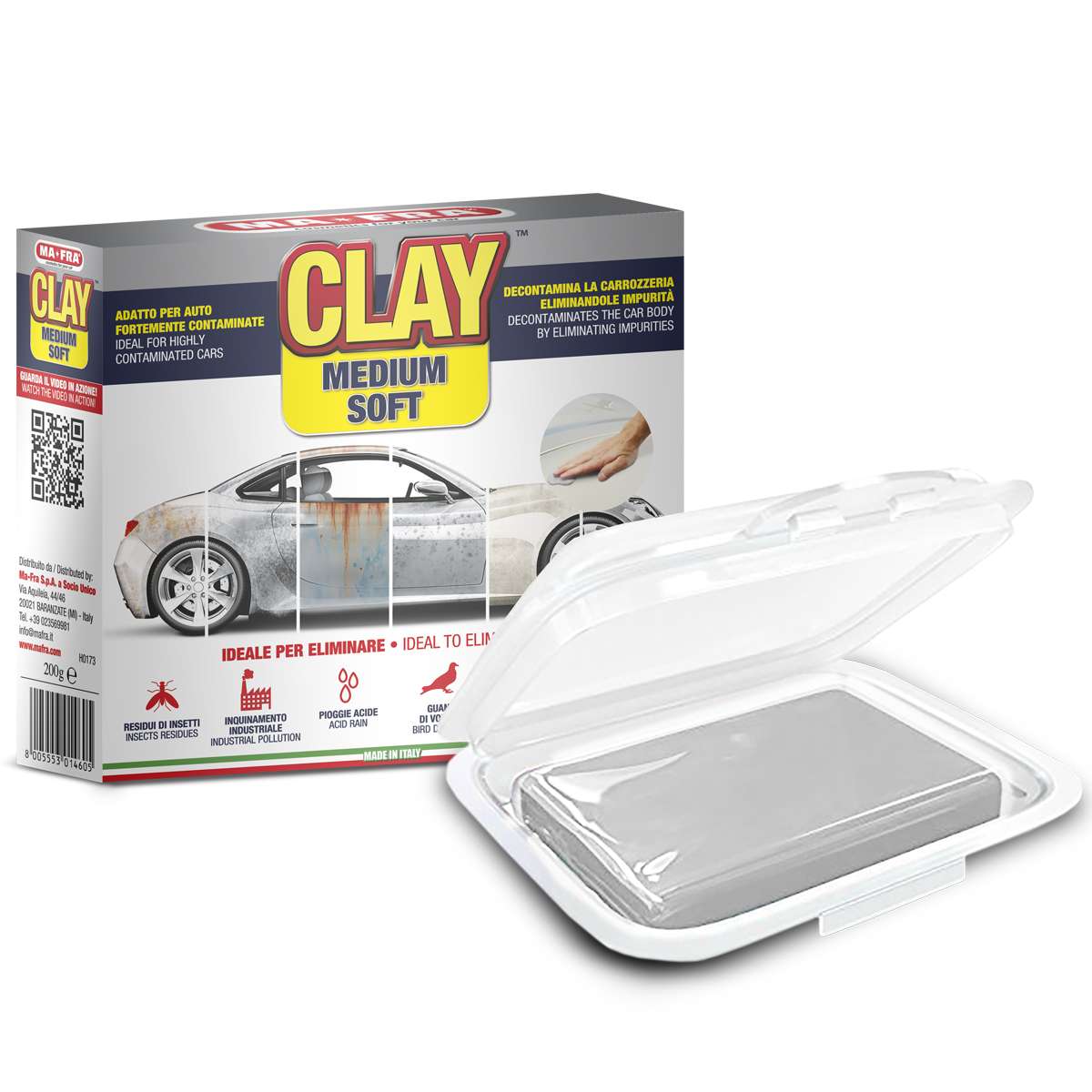 CLAY MEDIUM SOFT 200g Māls virsbūves attīrīšanai